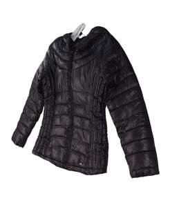Womens Black Long Sleeve Hooded Full Zip Puffer Jacket Size Medium alternative image
