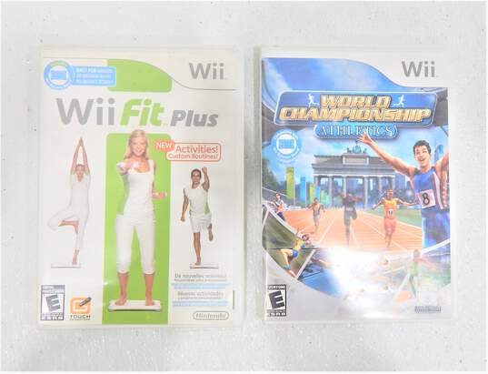 Nintendo Wii W/ 2 Games, 2 Controllers, 1 Nunchuk, Wii Fit Plus image number 2