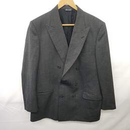 Burberrys' Vintage Dark Gray Pure Wool Men's Blazer