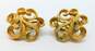 Vintage Crown Trifari Gold Tone Scrolled Clip-On Earrings 10.5g image number 1