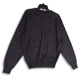 Mens Gray Tight-Knit Long Sleeve V-Neck Pullover Sweater Size Medium alternative image