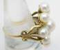 Vintage 14K Yellow Gold Pearl Cluster Scroll Ring 7.1g image number 3
