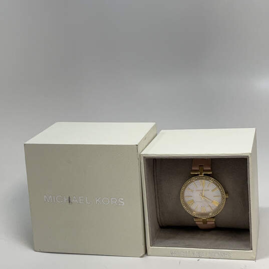 Designer Michael Kors Maci MK-2790 Gold-Tone Dial Analog Wristwatch w/ Box image number 1