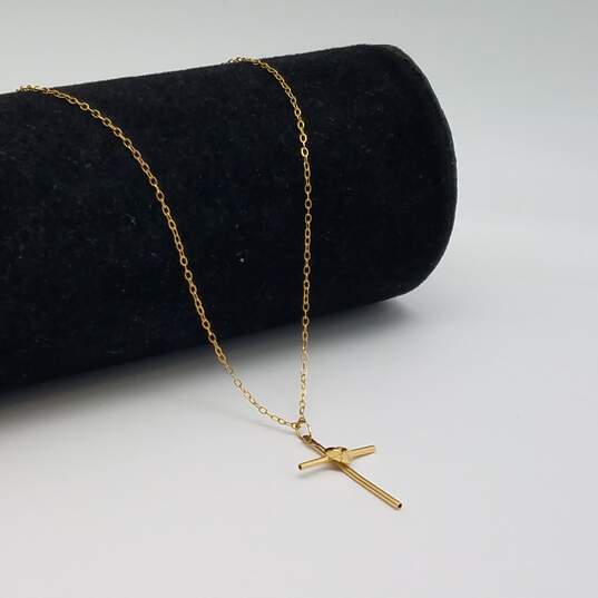 Speidel 14k Gold Cross Pendant Necklace 1.1g image number 3