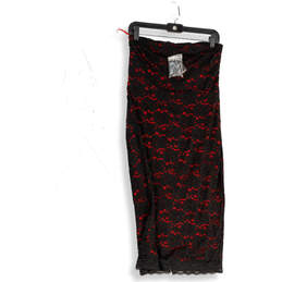 NWT Womens Black Red Lace Strapless Side Zip Bodycon Dress Size 10