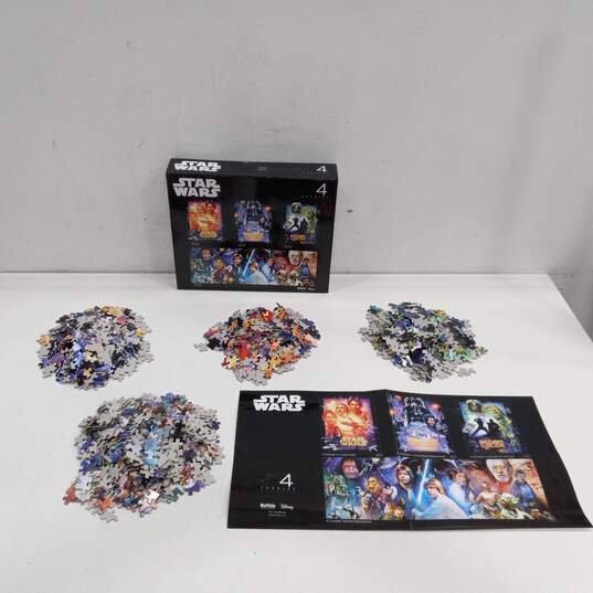 Set of 4 Star Wars Panoramic 500 Pcs & 300 Pcs Puzzles IOB image number 1