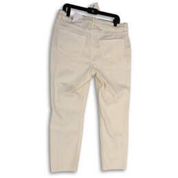 NWT Womens White Denim Light Wash Pockets Straight Leg Jeans Size 16 alternative image