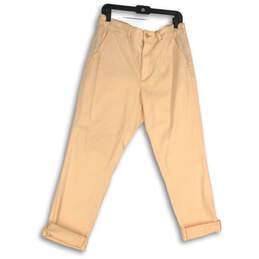 NWT Anthropologie Womens Pink Flat Front Slash Pocket Ankle Pants Size 32