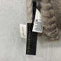 NWT Womens Gray Fur Trim Collared Rectangle Fashionable Wrap Scarf One Size image number 5
