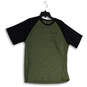 Mens Green Black Space Dye Crew Neck Short Sleeve Pullover T-Shirt Size L image number 1