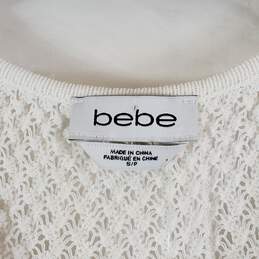 Bebe Women White Pointelle Sweater Midi Dress S NWT alternative image