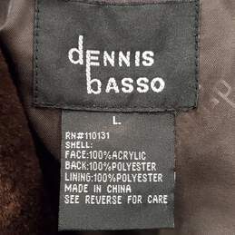 Dennis Basso Women Brown Faux Furry Coat L