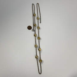 Designer J. Crew Silver-Tone Yellow Stone Lobster Lock Long Chain Necklace alternative image