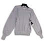 NWT Womens Silver Round Neck Long Sleeve Knitted Pullover Sweater Size M image number 1