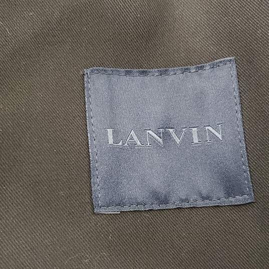 Lanvin Men's Black Leather Trim Hooded Zip Jacket Size 52 EU - AUTHENTICATED image number 3