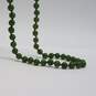 Vintage 14k Gold Clasp on Green Gemstone Beaded 17 3/4 Inch Necklace 22.5g image number 6