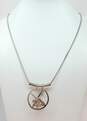 Artisan 925 Modernist Nested Open Spheres Pendant Snake Chain Necklace image number 4