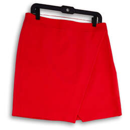 Womens Pink Flat Front Side Zip Stretch Short Straight & Pencil Skirt Sz 8