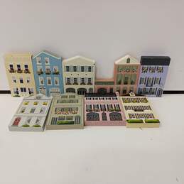 Vintage 1993 Painted Handmade Famous Homes Wood Plaques By Sheila