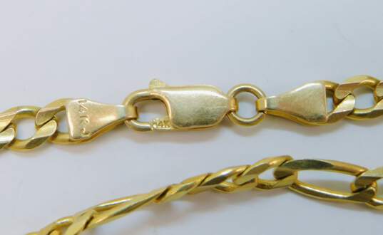 14K Gold Figaro Chain Bracelet 7.6g image number 3