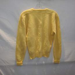 Nordstrom Lambs Wool Yellow Pullover V-Neck Sweater Size M alternative image