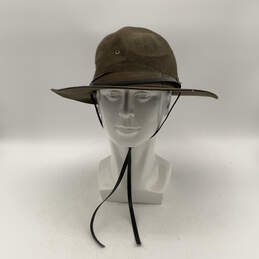 Mens Brown Wool Round Brim Hat Band Creases Adjustable Western Cowboy Hat