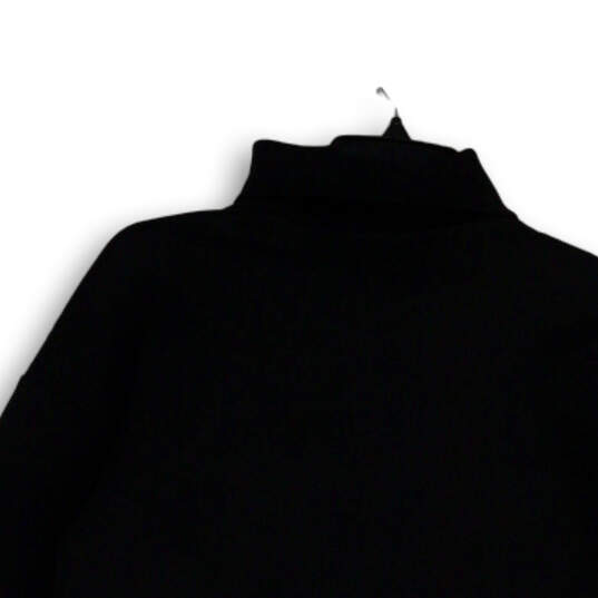 NWT Womens Black White Turtleneck Long Sleeve Pullover Sweatshirt Size M image number 4