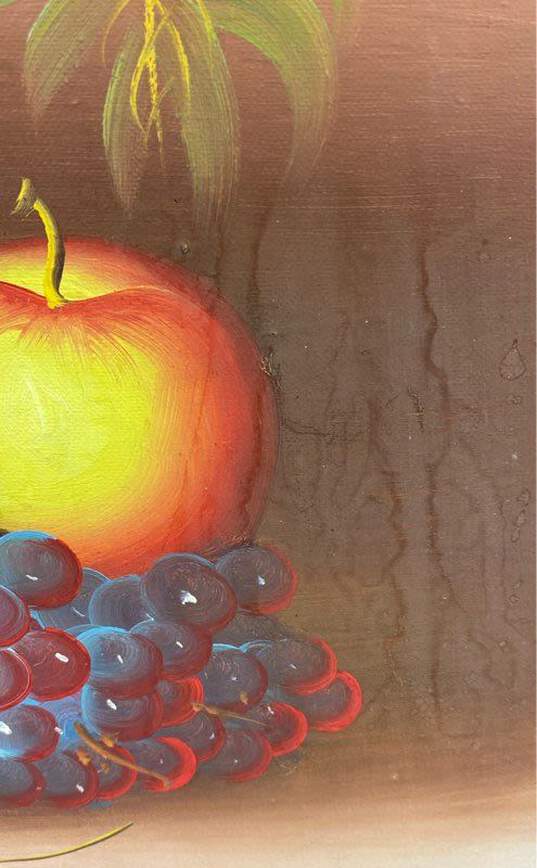 Cornucopia an Fruit Still Life Oil on canvas by Thomas Signed. Matted & Framed image number 5