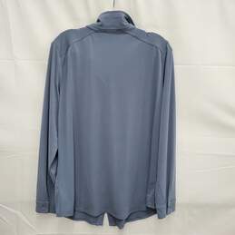 Adrianna Papell MN's Solid Lapel Neck Steel Blue Long Sleeve Shirt Size XL alternative image