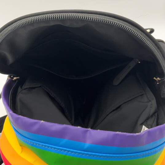 Kate Spade Womens Black Rainbow Adjustable Shoulder Strap Zipper Pocket Backpack image number 5