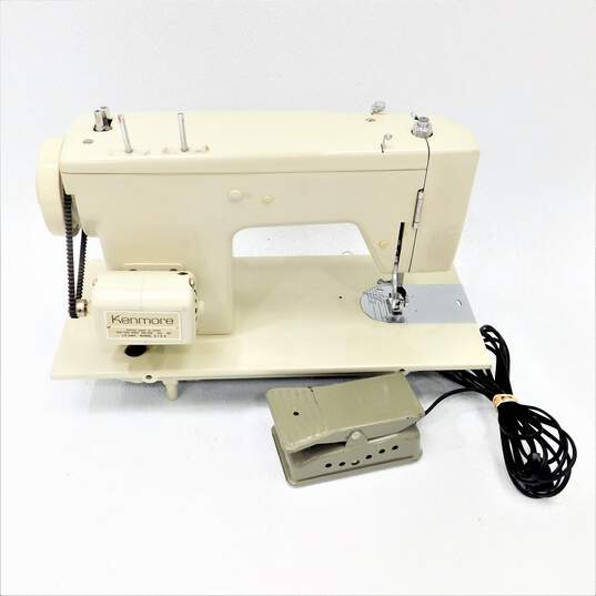 Vintage Sears Kenmore 158 Series Gray Home Sewing Machine w/ Foot Pedal image number 1