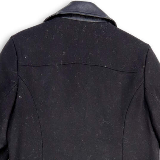 NWT Womens Black Long Sleeve Notch Lapel Full-Zip Overcoat Size Large image number 1