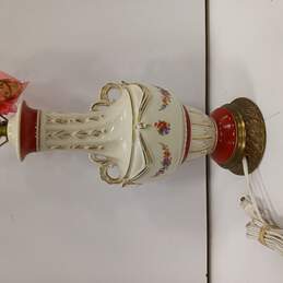 Vintage Ceramic Lamp With Brass Stand alternative image