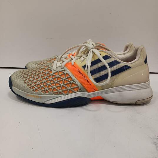 Mens White Orange Adizero Feather III Lace Up Tennis Shoes Size 8.5 image number 3