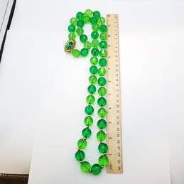 Kate Spade- NY Gold Tone Faceted Bead Shades Of Green Flower Clasp 34 1/2 Necklace 123.2g alternative image