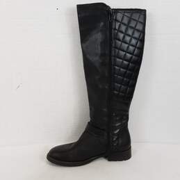 Aldo Black Boots Woman's  Tall Quilted Riding Boot with Buckle Detail  Size 7.5  Color Black alternative image