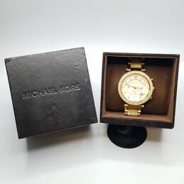 Michael Kors 39mm Case Crystal Bezel Chronograph Unisex Stainless Steel Quartz Watch alternative image
