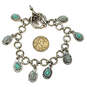 Designer Lucky Brand Silver-Tone Turquoise Southwest Style Charm Bracelet image number 3