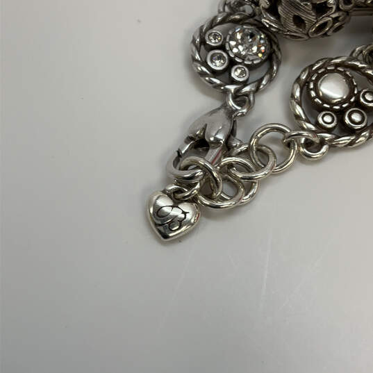Designer Brighton Silver-Tone Wheat Chain Crystal Cut Stone Charm Bracelet image number 4