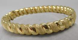 14K Yellow Gold Brushed & Polished Textured Bangle Bracelet 14.7g alternative image
