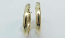 14K Gold Puffed Tube Hoop Earrings For Repair 1.8g alternative image