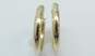 14K Gold Puffed Tube Hoop Earrings For Repair 1.8g image number 2