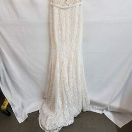 Mikaella ivory corded lace belted wedding dress 10 alternative image