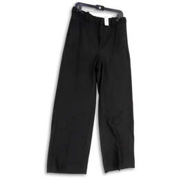 NWT Womens Black Pockets Fla Front Wide Leg Ankle Pants Size 12 alternative image
