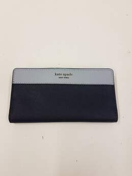 Neiman Marcus Saffiano Leather Silver Bifold Pull Out Wallet Snap