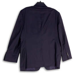 Mens Blue Notch Lapel Long Sleeve Flap Pocket Two Button Blazer Size 44R/39 alternative image