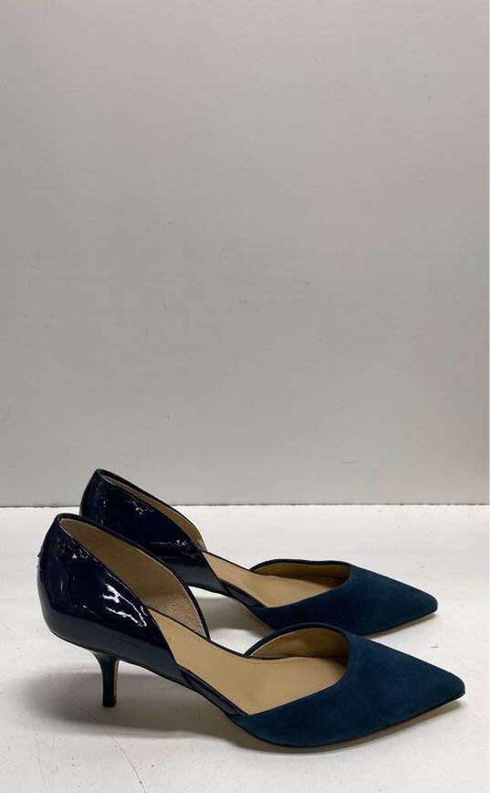 Saks Fifth Avenue Suede Low Pump Heels Blue 8.5 image number 3