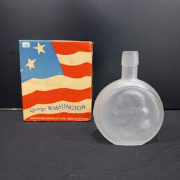 George Washington Commemorative Frosted Glass Decanter IOB