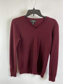 Charter Club Women Red V-Neck Sweater M