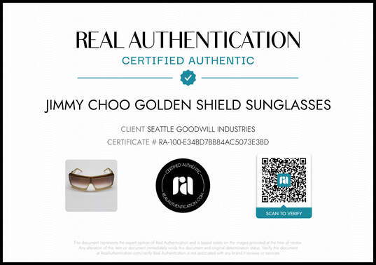 Jimmy Choo 'Spark' Golden Shield Sunglasses - AUTHENTICATED image number 6
